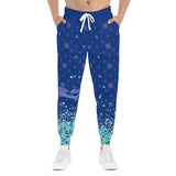 Splatter Acid Blue Athletic Joggers