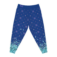 Splatter Acid Blue Athletic Joggers