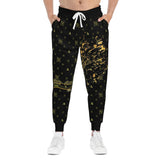 Pyscho Bear Gold Splatter Athletic Joggers