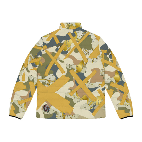 Gold X'ed Out Puffer Jacket