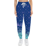 Splatter Acid Blue Athletic Joggers