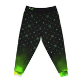 Green Fire Black Athletic Joggers