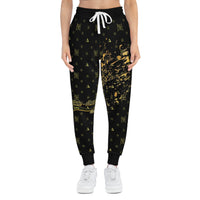 Pyscho Bear Gold Splatter Athletic Joggers