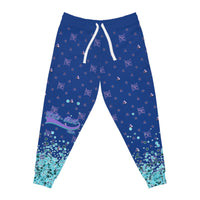 Splatter Acid Blue Athletic Joggers