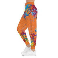 Cosmic Orange Splatter Athletic Joggers