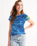 Blue Camo SMC Women's All-Over Print Tee