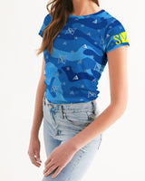 Blue Camo SMC Women's All-Over Print Tee