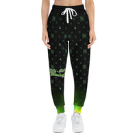 Green Fire Black Athletic Joggers