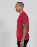 Abstract Splat SMC Dark Red V-Neck