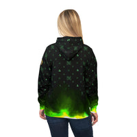 Green Fire Black Athletic Hoodie