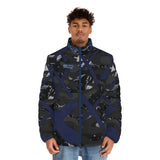 Blue X'ed Out Puffer Jacket