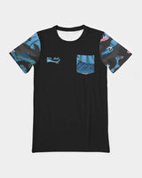 Black and Gray Camo Men's Pocket Tee