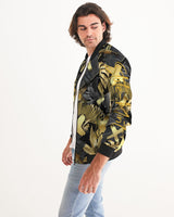 Vanta Black Gold Leaf Men's Bomber Jacket