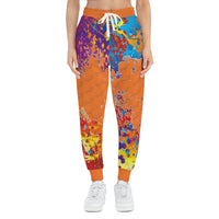 Cosmic Orange Splatter Athletic Joggers