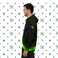 Green Fire Black Athletic Hoodie