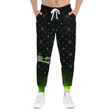 Green Fire Black Athletic Joggers