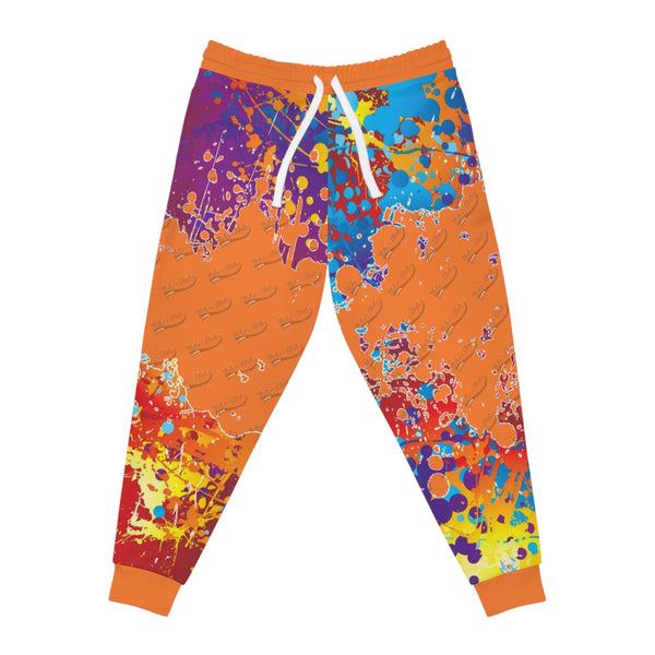 Cosmic Orange Splatter Athletic Joggers