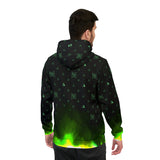 Green Fire Black Athletic Hoodie