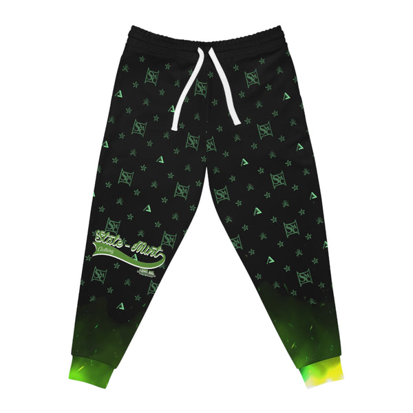 Green Fire Black Athletic Joggers