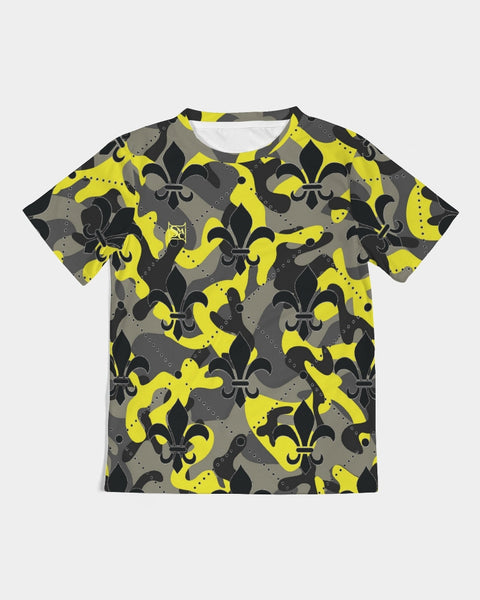 Yellow Grey Camo Kids  All-Over Print Tee