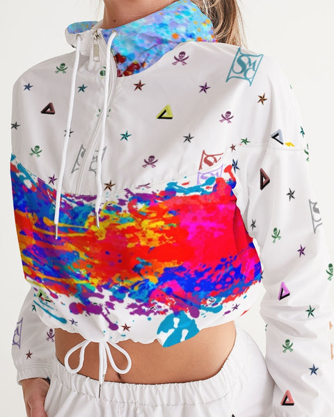 Abstract Splat SMC Women's Cropped Windbreaker