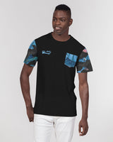 Black and Gray Camo Men's Pocket Tee