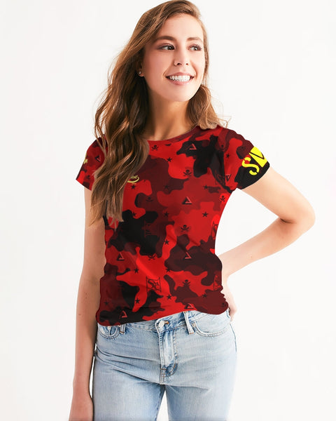 Red Camo SMC x2 Women's All-Over Print Tee