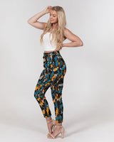 Blue and Orange Camo SMC Women's Belted Tapered Pants