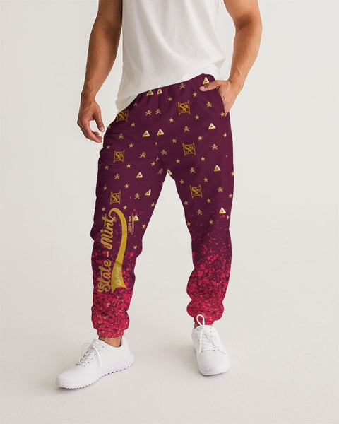 Burgundy Graffiti Spray SMC Men's Track Pants