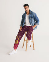 Burgundy Graffiti Spray SMC Men's Track Pants