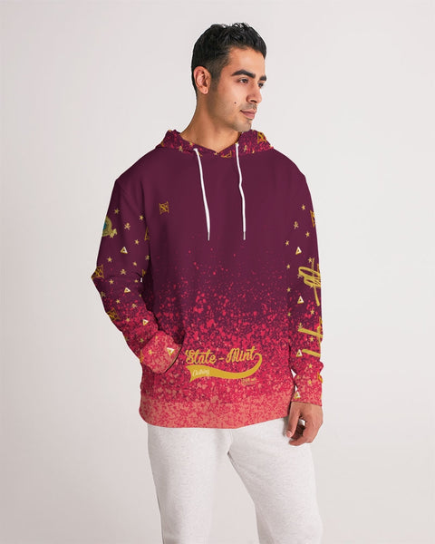 Burgundy Graffiti Spray SMC Men's Hoodie