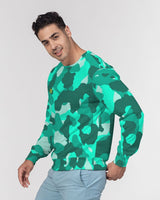 Lime Green Camo SMC Men's Classic French Terry Crewneck Pullover