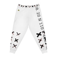 White n Blk X'ed Out Joggers