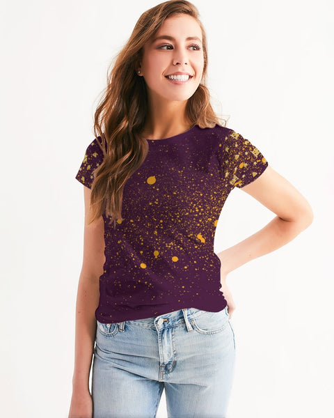 Burgundy Gold Splatter SMC Women's Tee