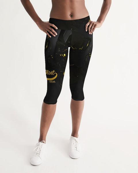 Black & Yellow SMC Women's Mid-Rise Capri