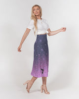 Purple Graffiti Spray SMC Women's A-Line Midi Skirt