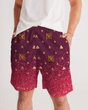 Burgundy Graffiti Spray SMC Men's Jogger Shorts