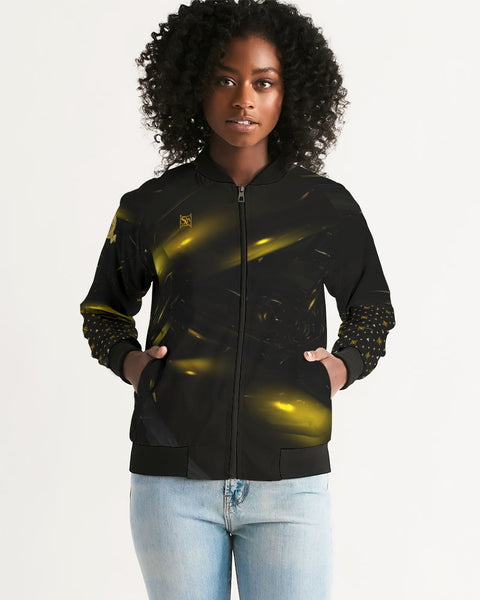 Black & Yellow SMC Women's Bomber Jacket