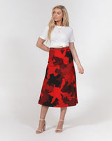 Red Camo SMC x2 Women's A-Line Midi Skirt