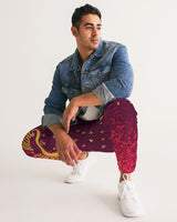 Burgundy Graffiti Spray SMC Men's Track Pants