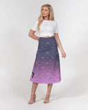 Purple Graffiti Spray SMC Women's A-Line Midi Skirt