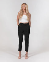 Vanta Black SMC Women's Belted Tapered Pants