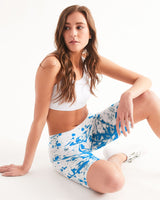 Blue Splatter SMC1 Women's Mid-Rise Bike Shorts