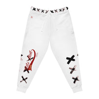 White n Blk X'ed Out Joggers