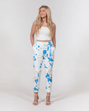 Blue Splatter SMC1 Women's Belted Tapered Pants