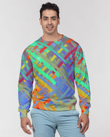 Color Glitchy SMC Men's Classic French Terry Crewneck Pullover