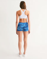 Blue Camo SMC Women's Mid-Rise Yoga Shorts