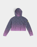 Purple Graffiti Spray SMC Women's Cropped Hoodie