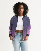 Purple Graffiti Spray SMC Women's Bomber Jacket