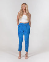 Blue Wrinkle SMC Women's Belted Tapered Pants